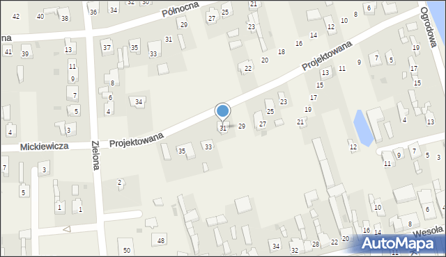 Wola Krzysztoporska, Projektowana, 31, mapa Wola Krzysztoporska