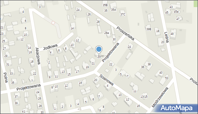 Wola Moszczenicka, Projektowana, 23, mapa Wola Moszczenicka