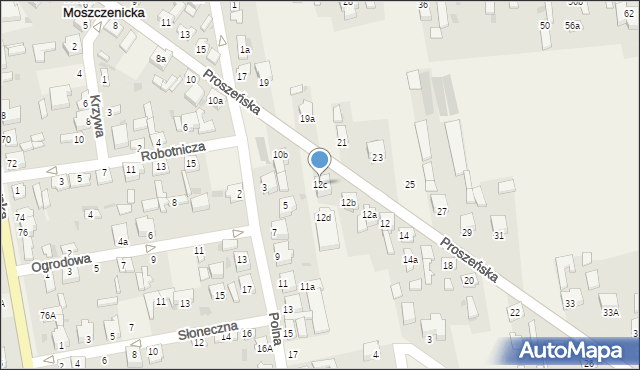 Wola Moszczenicka, Proszeńska, 12c, mapa Wola Moszczenicka