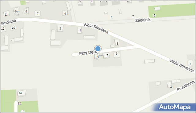 Wola Smolana, Przy Dębie, 9, mapa Wola Smolana