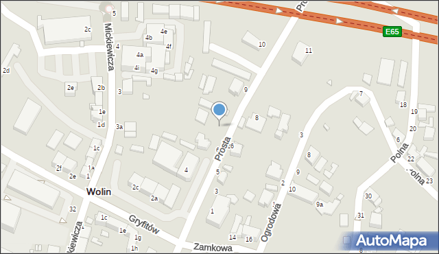 Wolin, Prosta, 6a, mapa Wolin