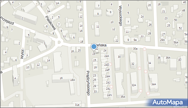 Wołomin, Prądzyńskiego Ignacego, gen., 13, mapa Wołomin