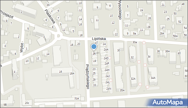 Wołomin, Prądzyńskiego Ignacego, gen., 15, mapa Wołomin