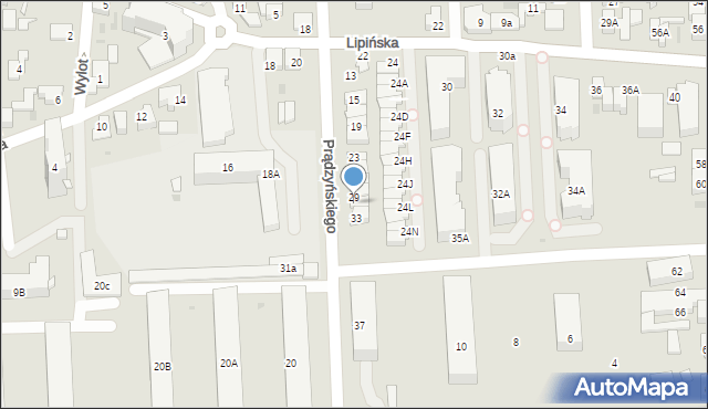 Wołomin, Prądzyńskiego Ignacego, gen., 31, mapa Wołomin