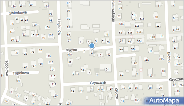 Wołomin, Prosta, 4, mapa Wołomin