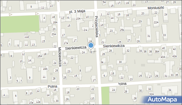 Wołomin, Przyjacielska, 6, mapa Wołomin