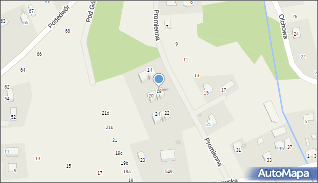 Wołowice, Promienna, 18, mapa Wołowice