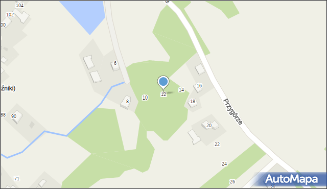 Woźniki, Przygórze, 12, mapa Woźniki