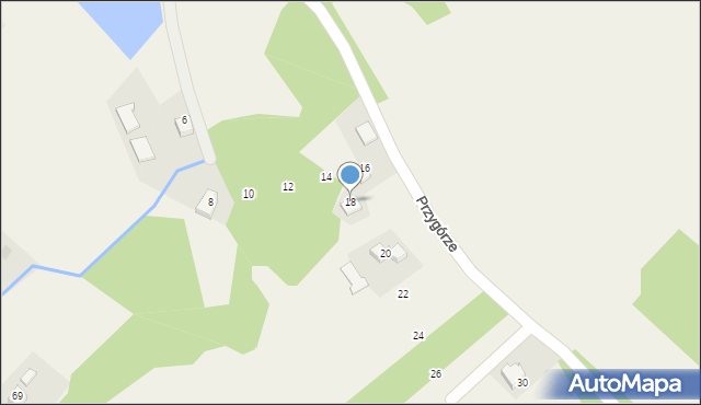 Woźniki, Przygórze, 18, mapa Woźniki