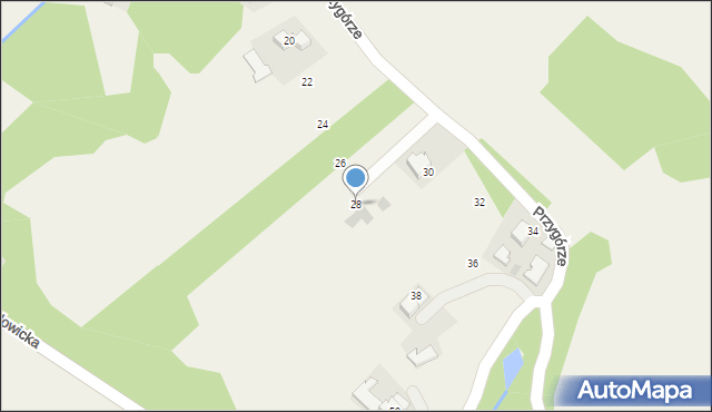 Woźniki, Przygórze, 28, mapa Woźniki