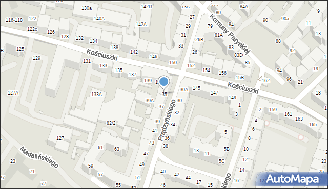 Wrocław, Prądzyńskiego Ignacego, gen., 35, mapa Wrocławia