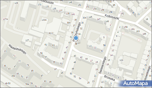 Wrocław, Prądzyńskiego Ignacego, gen., 38, mapa Wrocławia