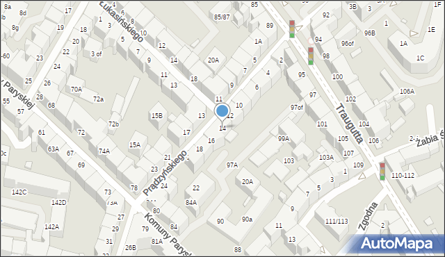Wrocław, Prądzyńskiego Ignacego, gen., 14, mapa Wrocławia