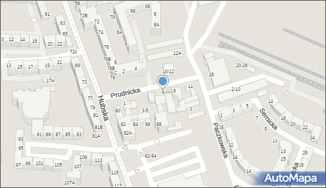 Wrocław, Prudnicka, 7, mapa Wrocławia