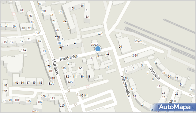 Wrocław, Prudnicka, 9, mapa Wrocławia