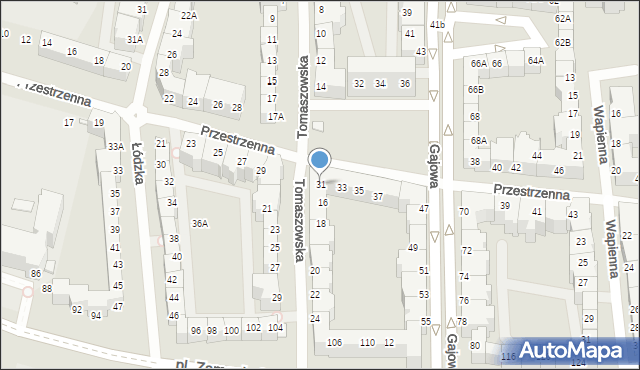 Wrocław, Przestrzenna, 31, mapa Wrocławia