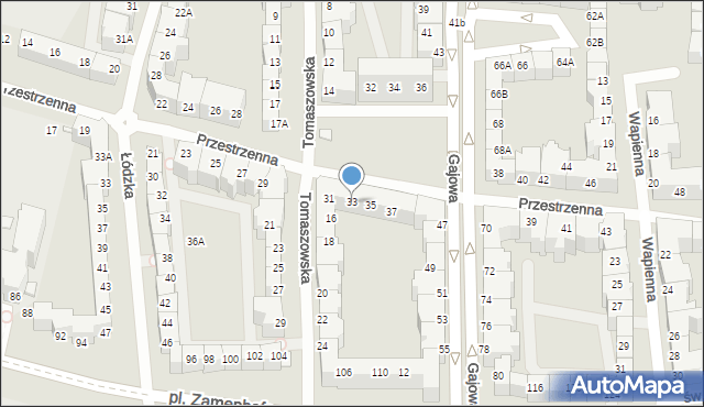 Wrocław, Przestrzenna, 33, mapa Wrocławia