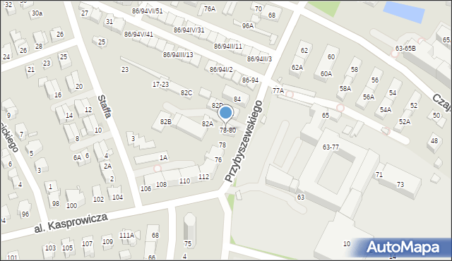 Wrocław, Przybyszewskiego Stanisława, 80, mapa Wrocławia
