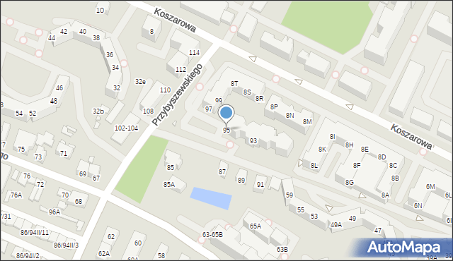 Wrocław, Przybyszewskiego Stanisława, 95, mapa Wrocławia