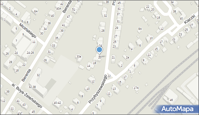 Wrocław, Przybyszewskiego Stanisława, 20, mapa Wrocławia