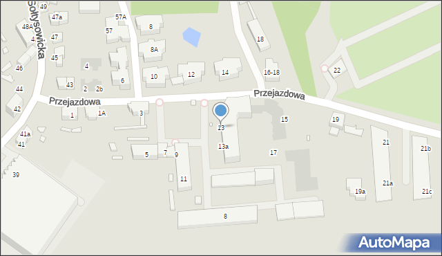 Wrocław, Przejazdowa, 13, mapa Wrocławia