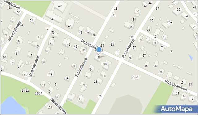 Wrocław, Przedwiośnie, 36, mapa Wrocławia