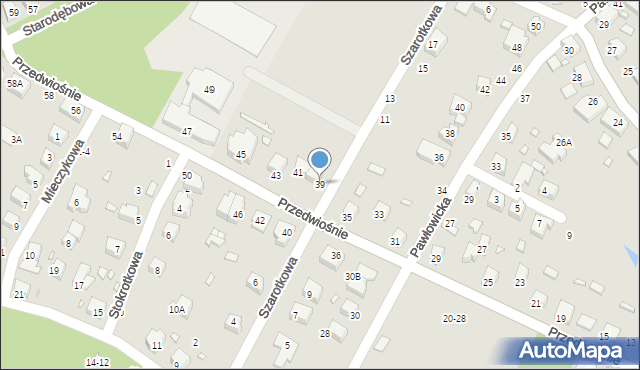 Wrocław, Przedwiośnie, 39, mapa Wrocławia