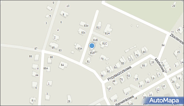 Wrocław, Przedwiośnie, 81A, mapa Wrocławia