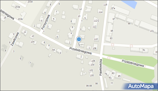 Wrocław, Przebiśniegowa, 3, mapa Wrocławia