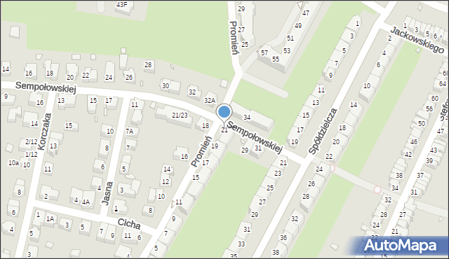 Wrocław, Promień, 21, mapa Wrocławia