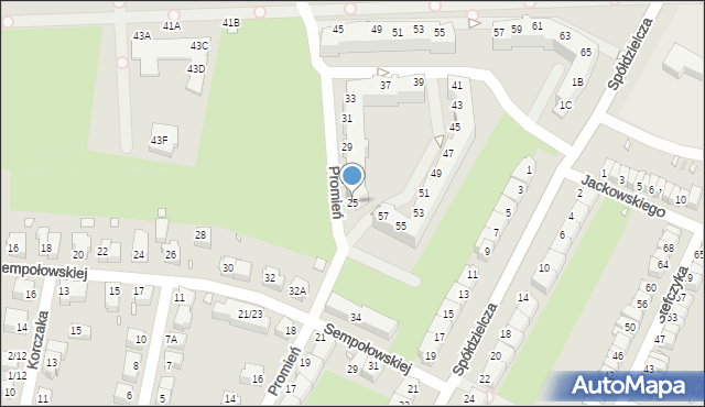 Wrocław, Promień, 25, mapa Wrocławia