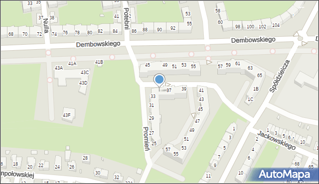 Wrocław, Promień, 35, mapa Wrocławia