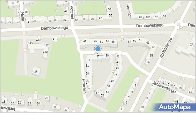 Wrocław, Promień, 37, mapa Wrocławia