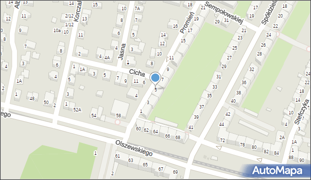 Wrocław, Promień, 5, mapa Wrocławia