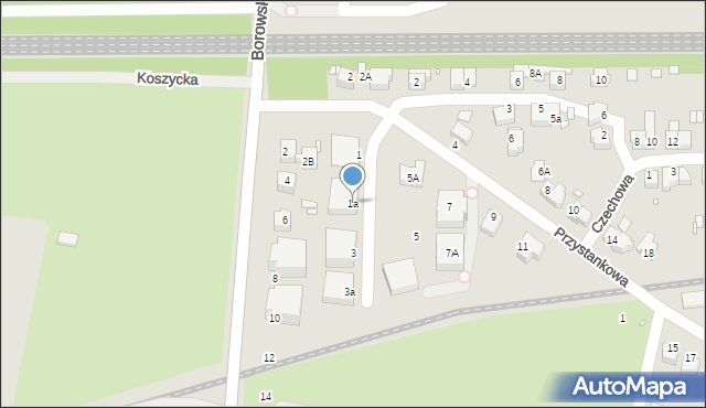 Wrocław, Przystankowa, 1a, mapa Wrocławia