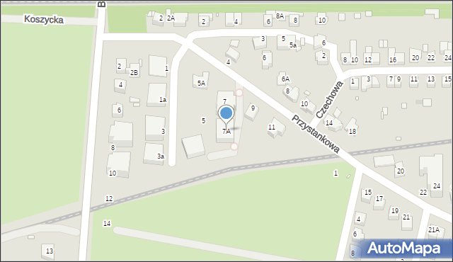 Wrocław, Przystankowa, 7A, mapa Wrocławia