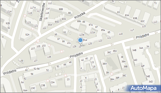 Wrocław, Przyjaźni, 127, mapa Wrocławia