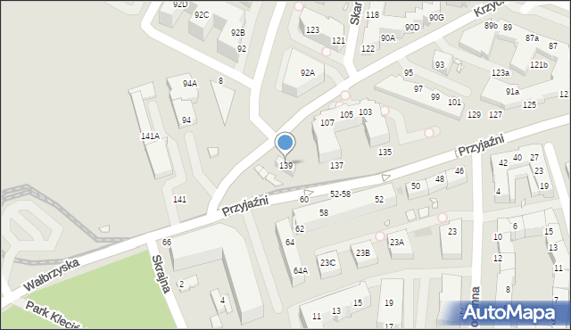 Wrocław, Przyjaźni, 139, mapa Wrocławia