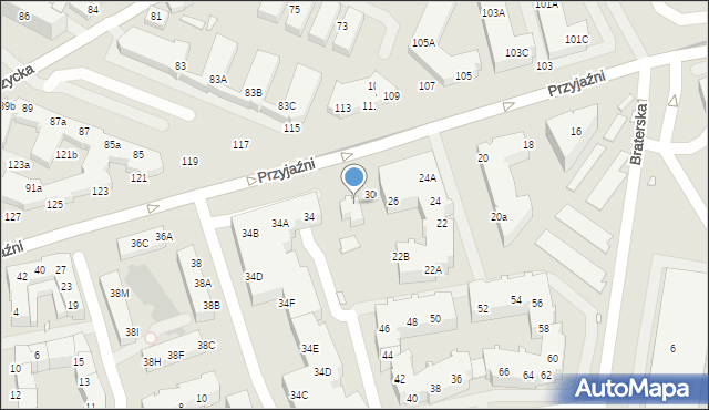 Wrocław, Przyjaźni, 32, mapa Wrocławia