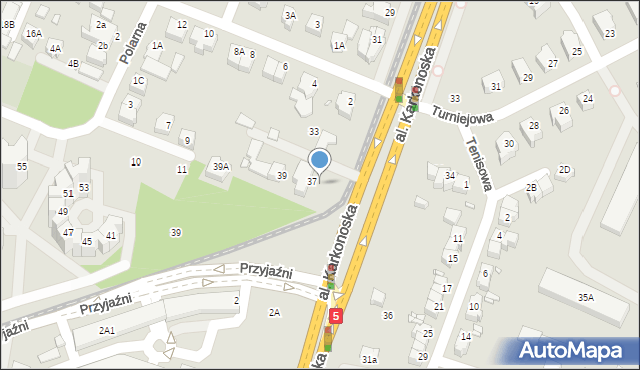 Wrocław, Przyjaźni, 37, mapa Wrocławia