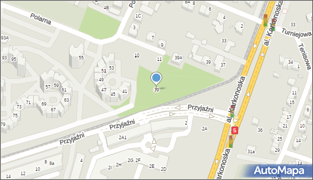 Wrocław, Przyjaźni, 39, mapa Wrocławia