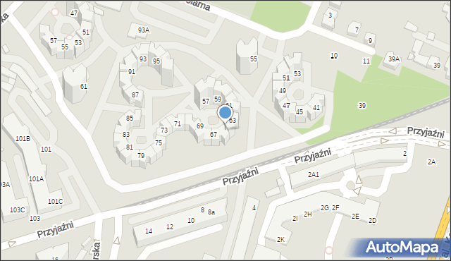 Wrocław, Przyjaźni, 65, mapa Wrocławia