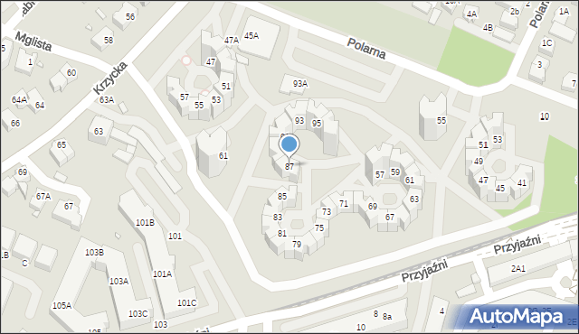 Wrocław, Przyjaźni, 87, mapa Wrocławia