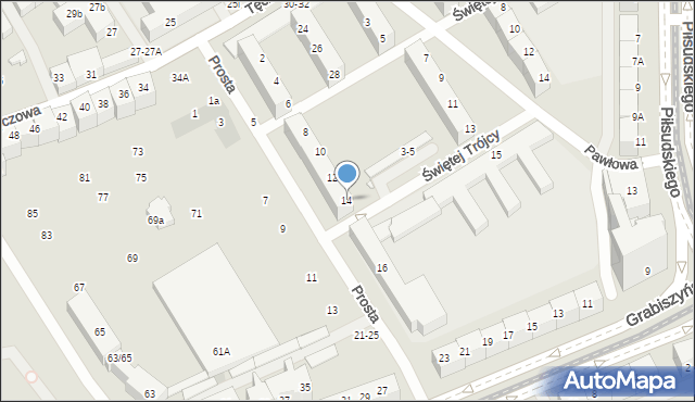 Wrocław, Prosta, 14, mapa Wrocławia