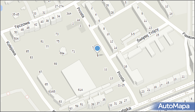 Wrocław, Prosta, 9, mapa Wrocławia