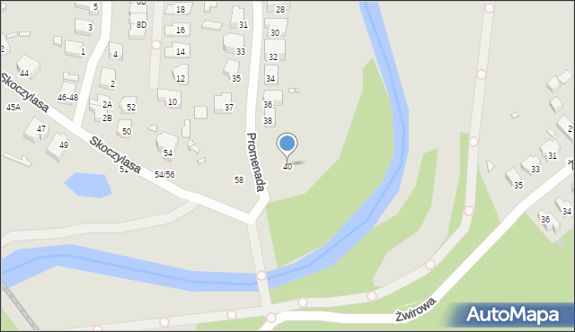 Wrocław, Promenada, 40, mapa Wrocławia