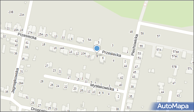 Wrocław, Przesiecka, 8, mapa Wrocławia