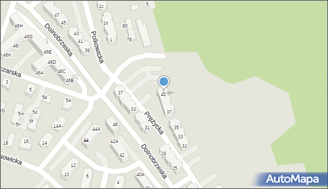Wrocław, Prężycka, 41, mapa Wrocławia