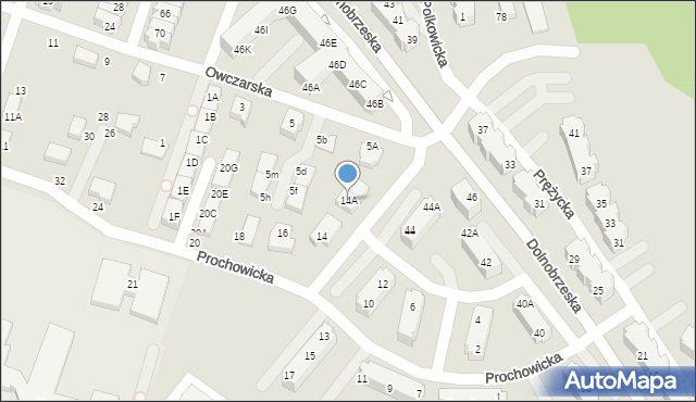 Wrocław, Prochowicka, 14A, mapa Wrocławia