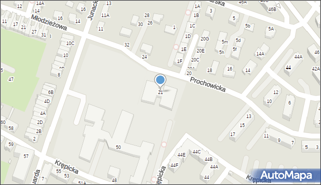 Wrocław, Prochowicka, 21, mapa Wrocławia